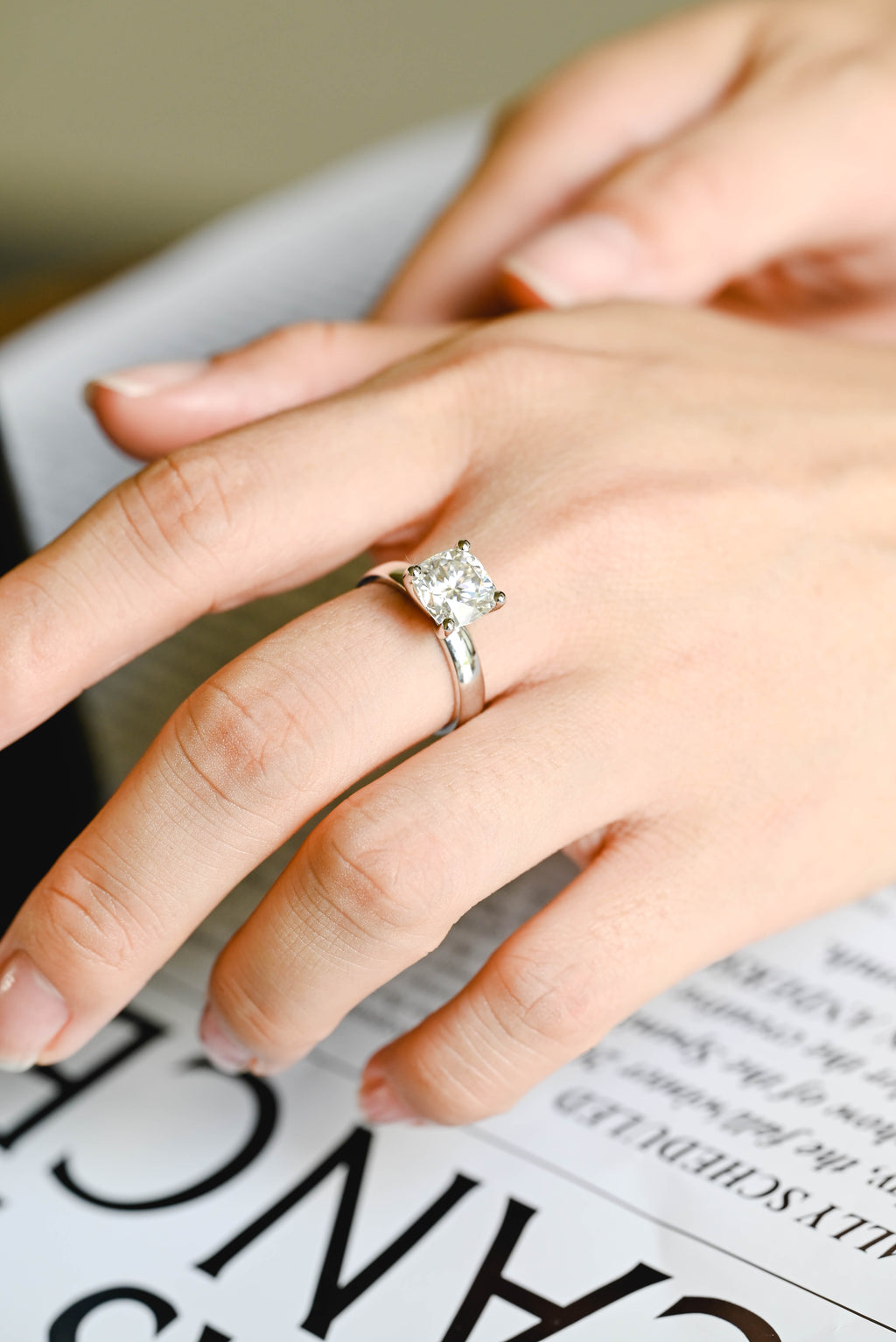 IGI Certified 1-3 Carat Cushion Cut Lab Grown Diamond Ring | D VS1 EX | 14K 18K  Gold & Platinum