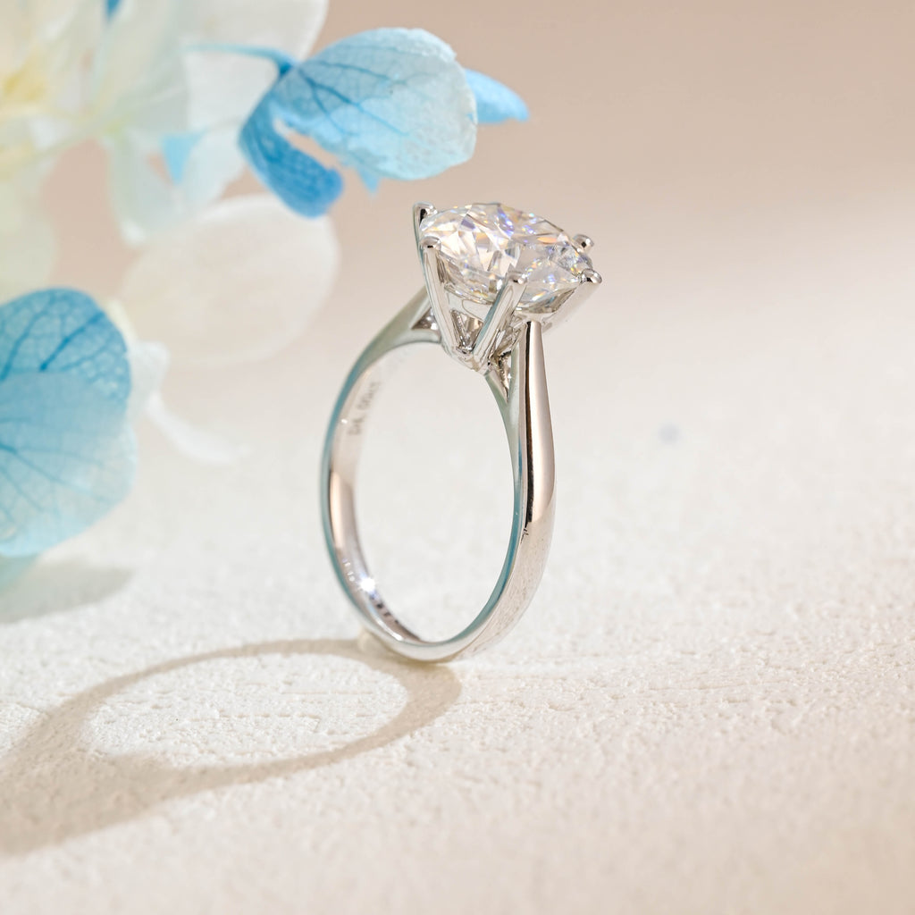 IGI Certified Round Cut Lab Grown Diamond Engagement Ring, 1-5 Carat D VS1, 14K/18K Gold or Platinum