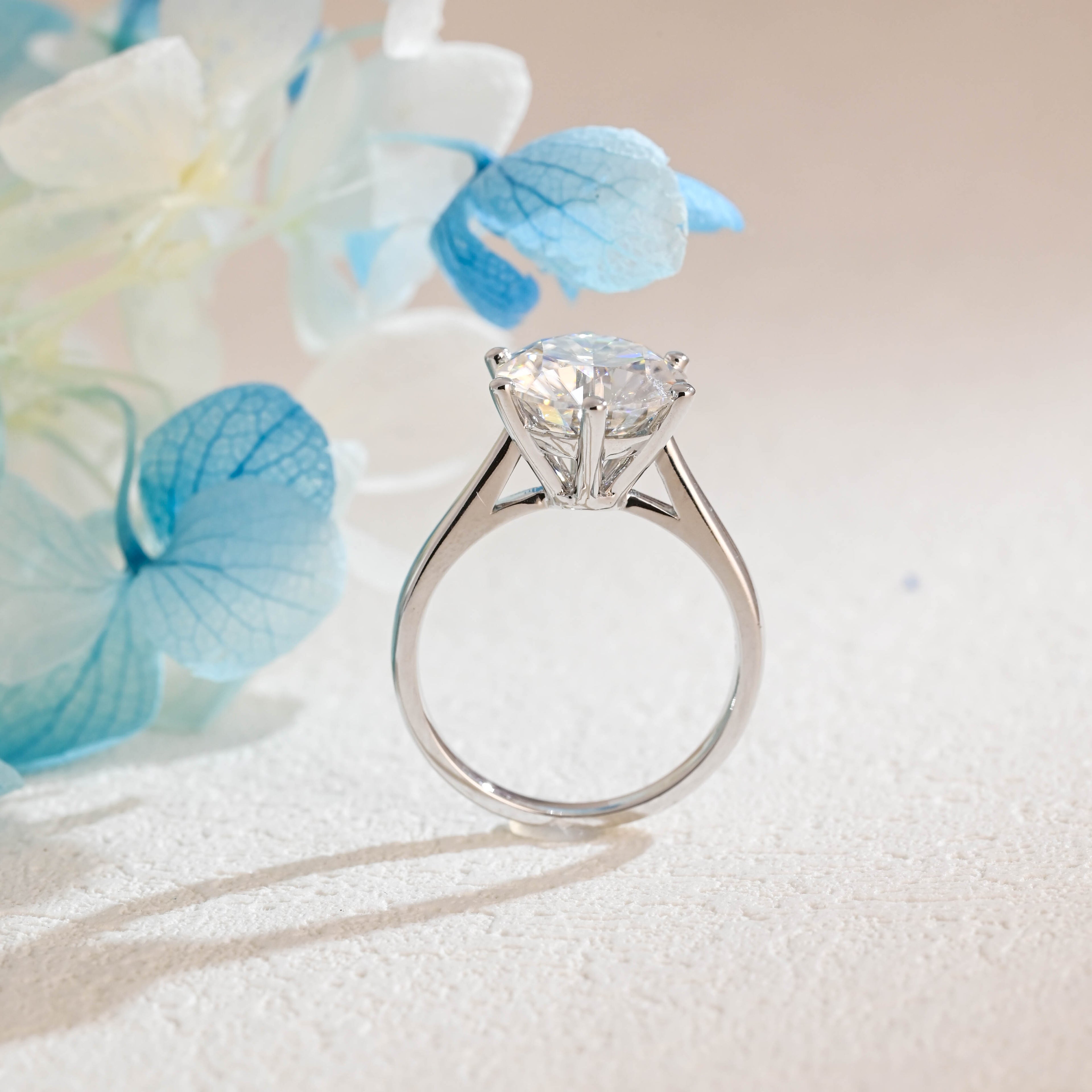 IGI Certified Round Cut Lab Grown Diamond Engagement Ring, 1-5 Carat D VS1, 14K/18K Gold or Platinum