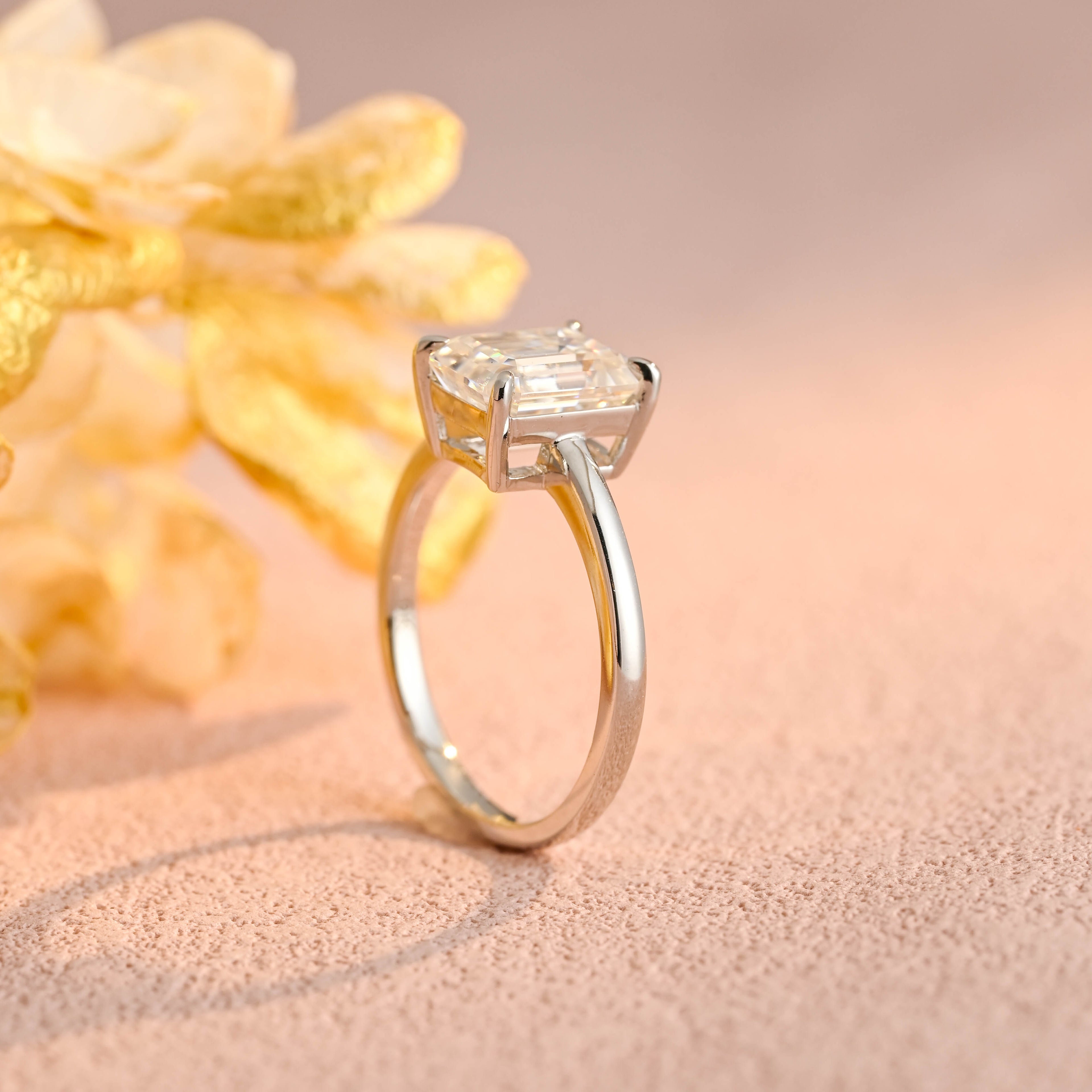 IGI Certified 1-5 Carat D Color VS1 Clarity Emerald Cut Lab Grown Diamond Engagement Ring in 14K/18K Gold or Platinum