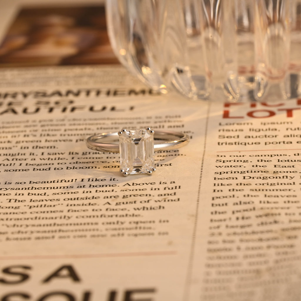 IGI Certified 1-5 Carat Emerald Cut Lab Grown Diamond Ring | D VS1 EX | 14K 18K Gold & Platinum
