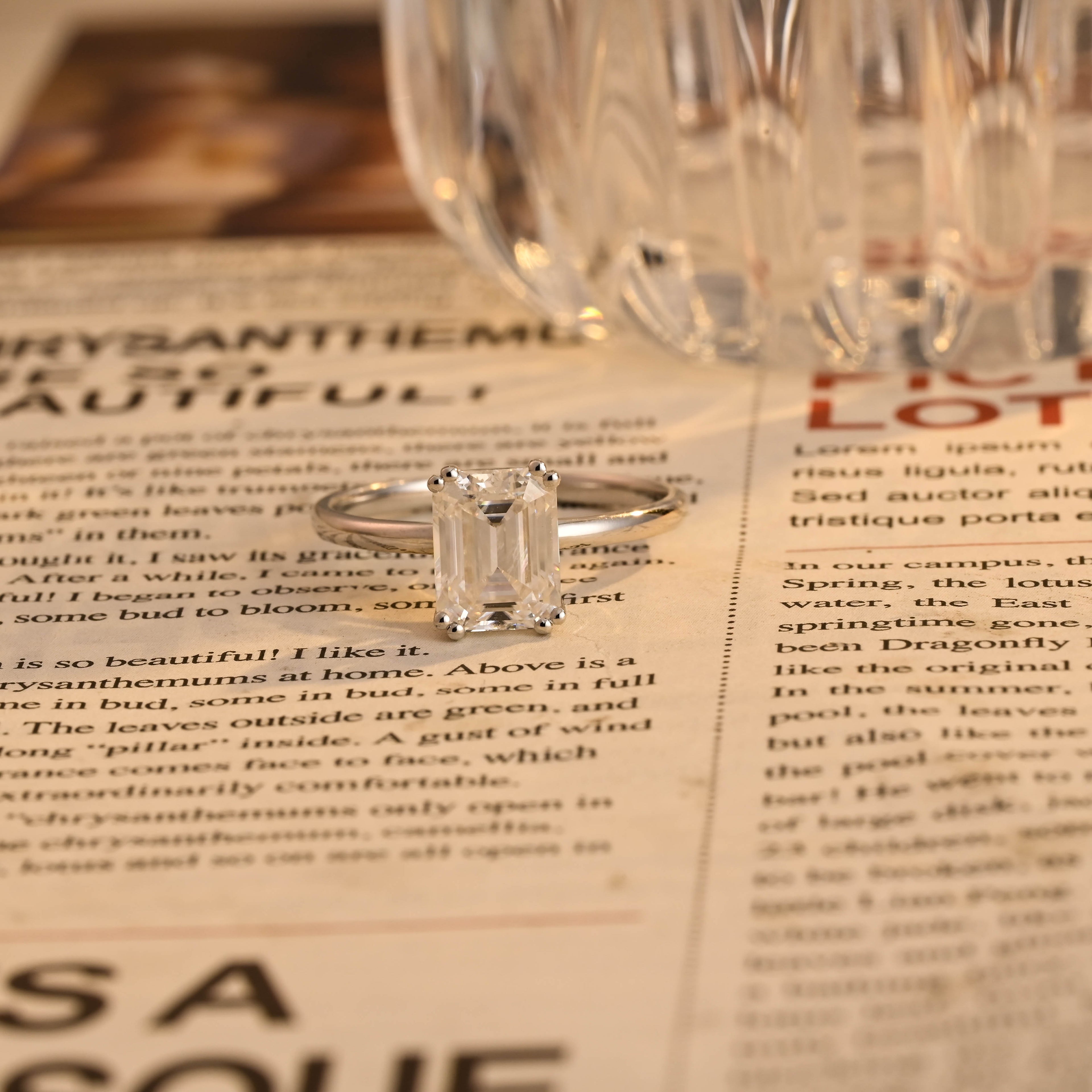 IGI Certified 1-5 Carat Emerald Cut Lab Grown Diamond Ring | D VS1 EX | 14K 18K Gold & Platinum