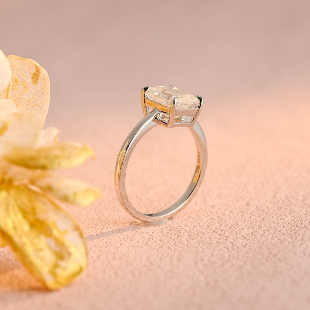 IGI Certified 1-5 Carat D Color VS1 Clarity Emerald Cut Lab Grown Diamond Engagement Ring in 14K/18K Gold or Platinum