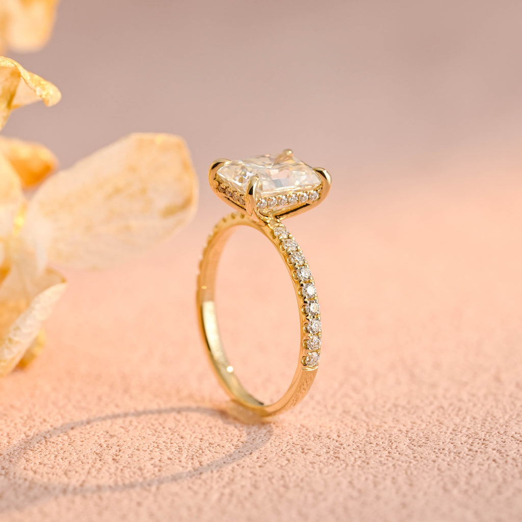 IGI Certified 1-5 Carat D Color VS1 Clarity Radiant Cut Lab Grown Diamond Engagement Ring in 14K/18K Gold or Platinum