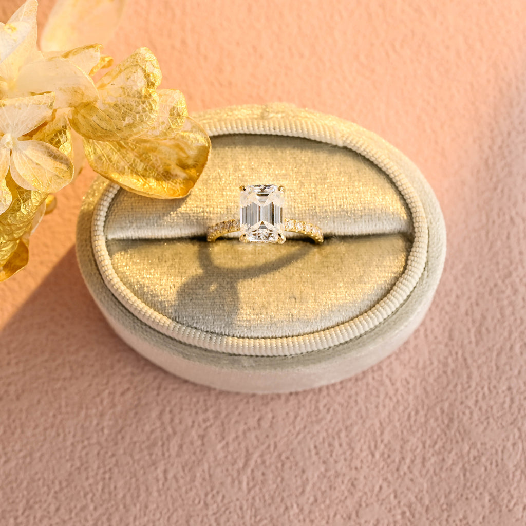 IGI Certified 1-5 Carat D Color VS1 Clarity Emerald Cut Lab Grown Diamond Engagement Ring in 14K/18K Gold or Platinum