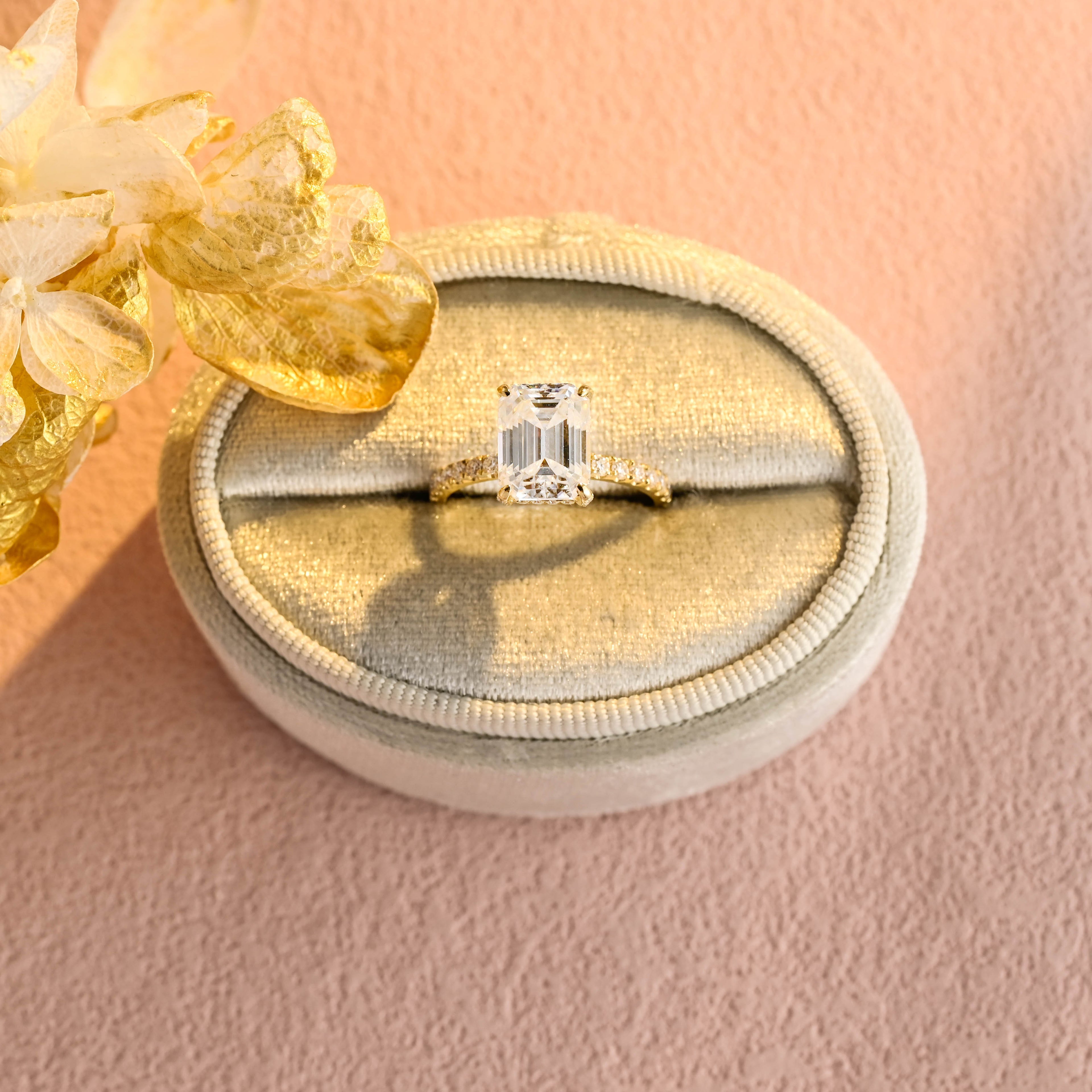 IGI Certified 1-5 Carat D Color VS1 Clarity Emerald Cut Lab Grown Diamond Engagement Ring in 14K/18K Gold or Platinum