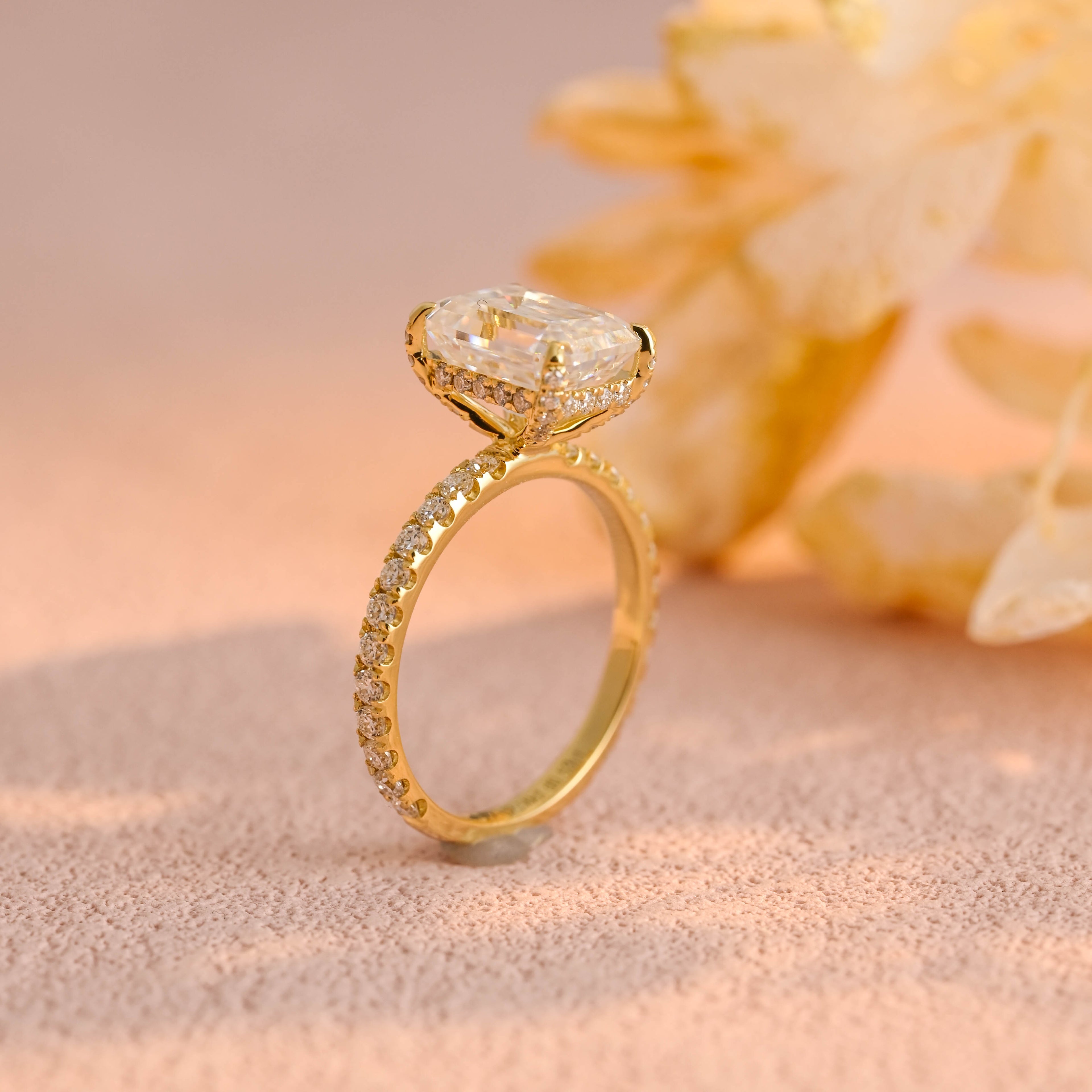 IGI Certified 1-5 Carat D Color VS1 Clarity Emerald Cut Lab Grown Diamond Engagement Ring in 14K/18K Gold or Platinum