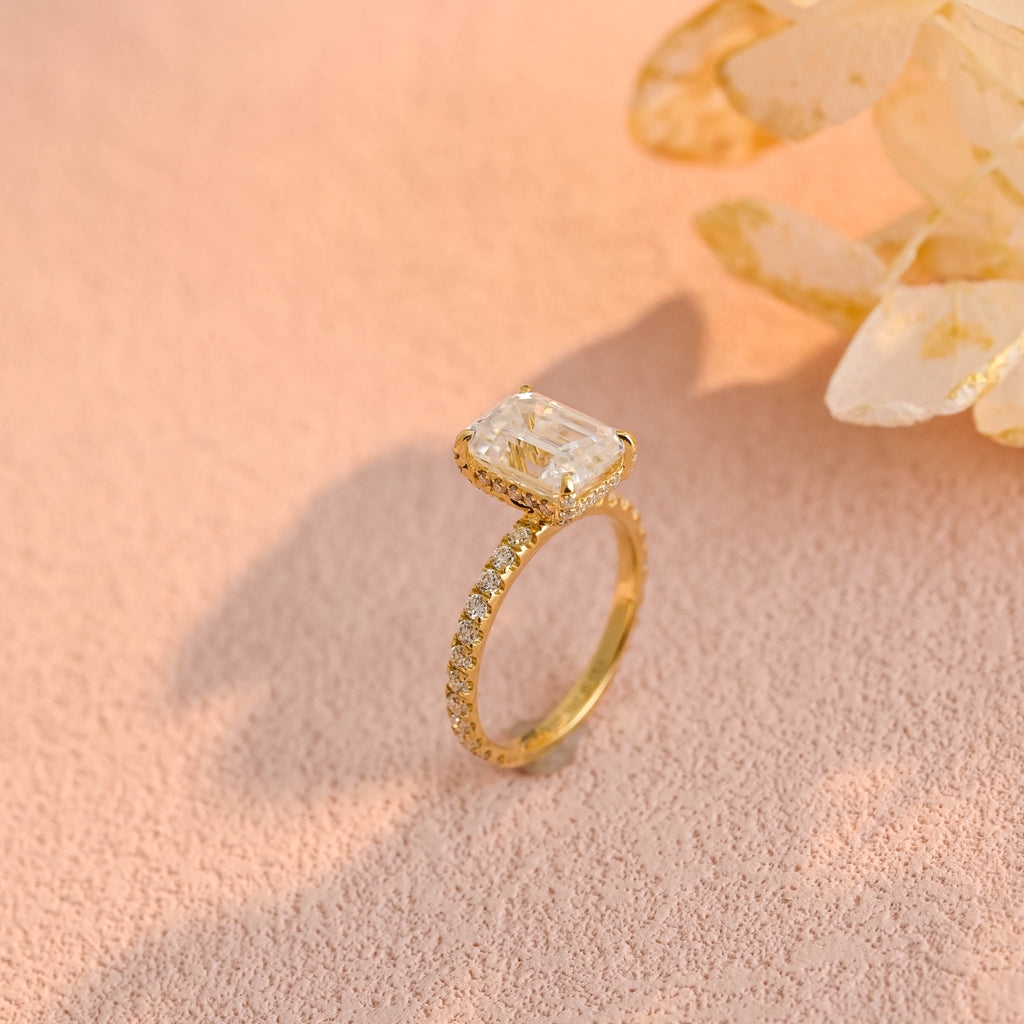 IGI Certified 1-5 Carat D Color VS1 Clarity Emerald Cut Lab Grown Diamond Engagement Ring in 14K/18K Gold or Platinum