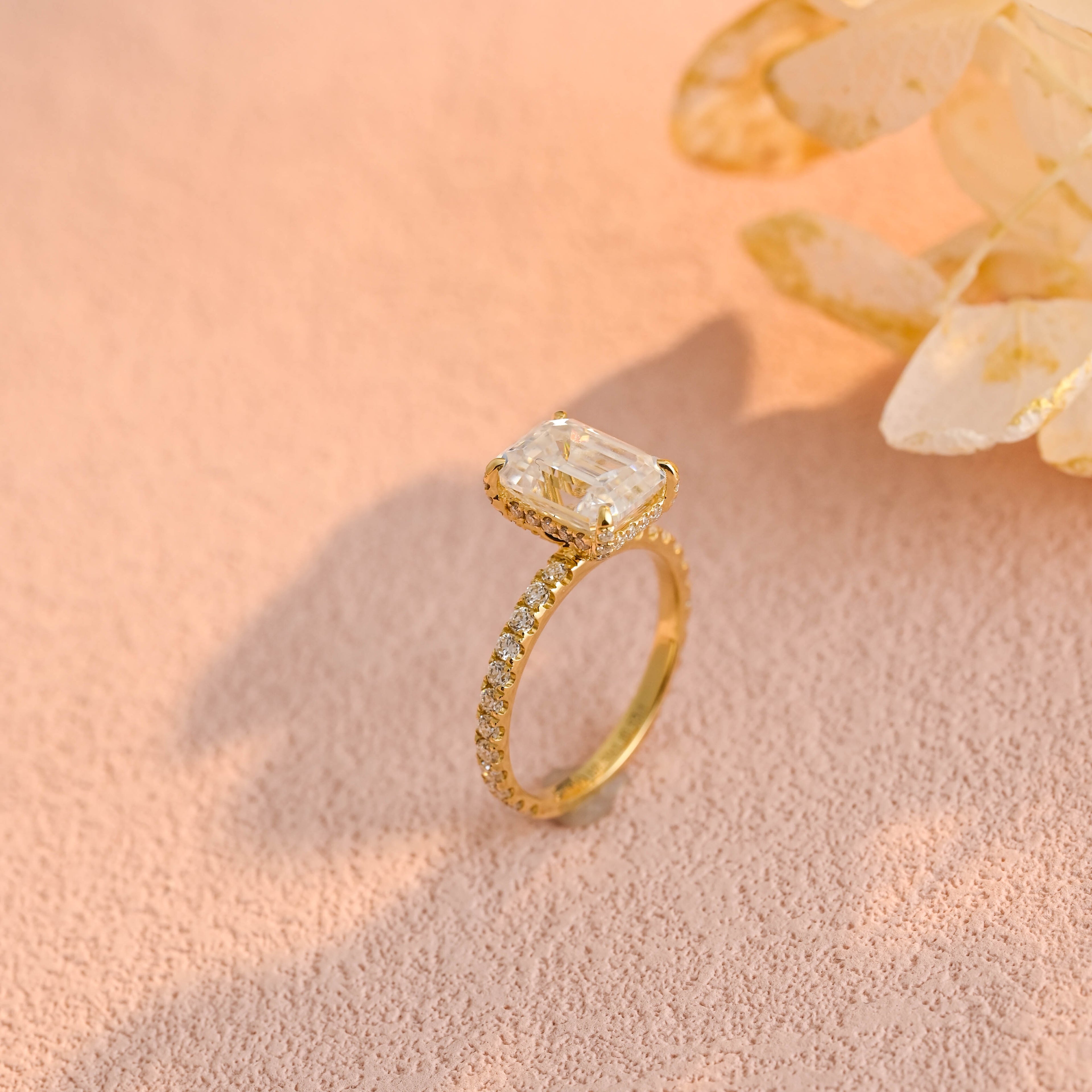 IGI Certified 1-5 Carat D Color VS1 Clarity Emerald Cut Lab Grown Diamond Engagement Ring in 14K/18K Gold or Platinum