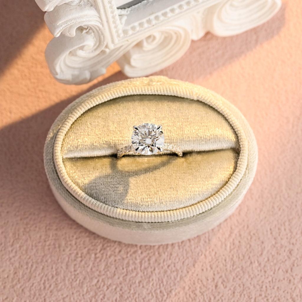 IGI Certified Round Cut Lab Grown Diamond Engagement Ring, 1-5 Carat D VS1, 14K/18K Gold or Platinum