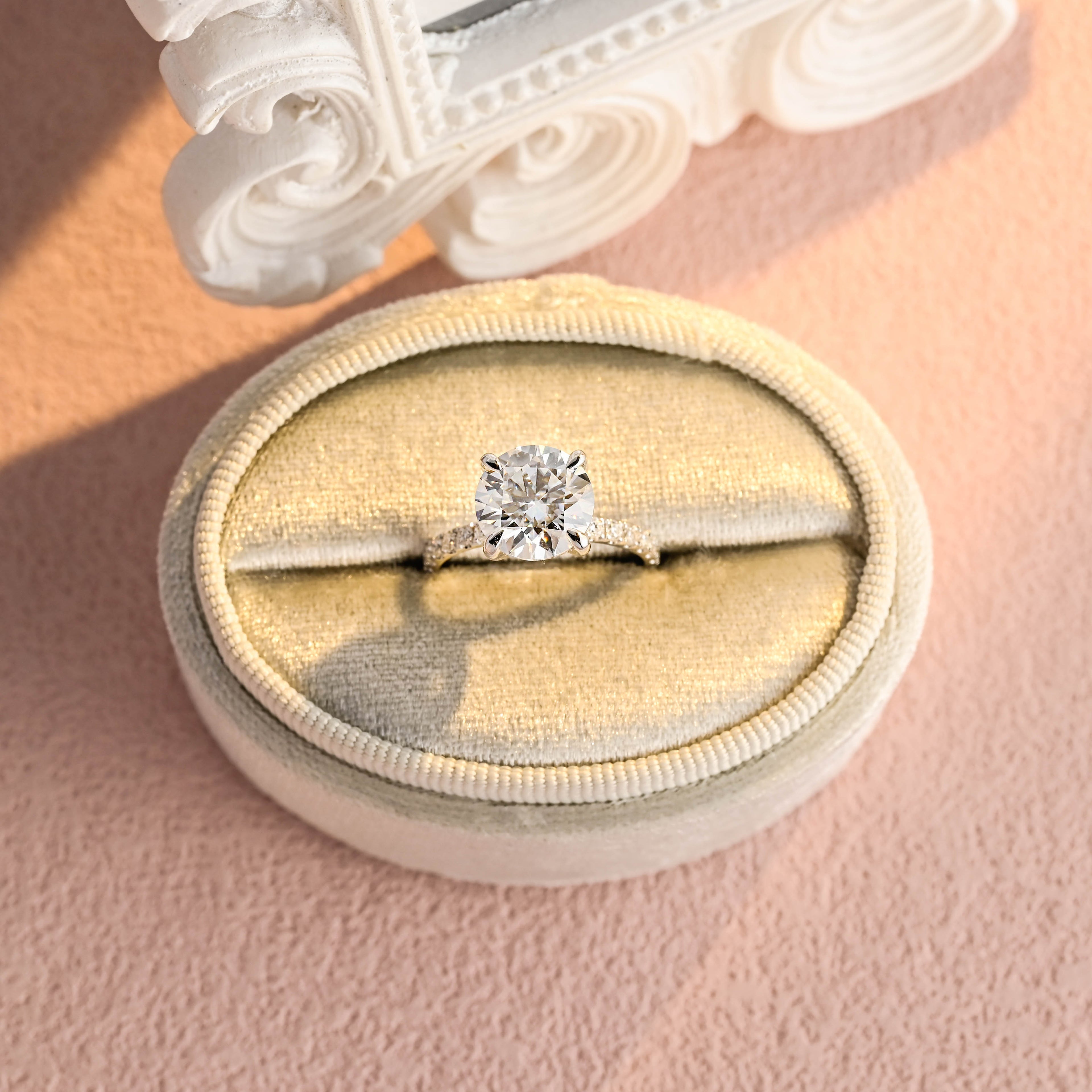 IGI Certified Round Cut Lab Grown Diamond Engagement Ring, 1-5 Carat D VS1, 14K/18K Gold or Platinum