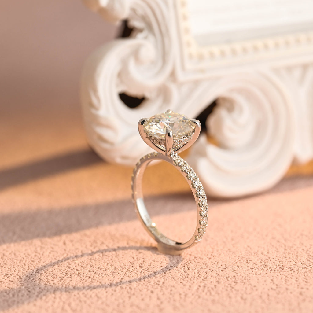 IGI Certified Round Cut Lab Grown Diamond Engagement Ring, 1-5 Carat D VS1, 14K/18K Gold or Platinum