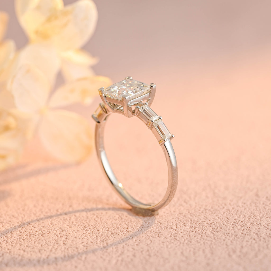 IGI Certified Princess Cut Lab Grown Diamond Ring - 1-5 CT D VS1 - 14K/18K Gold & Platinum
