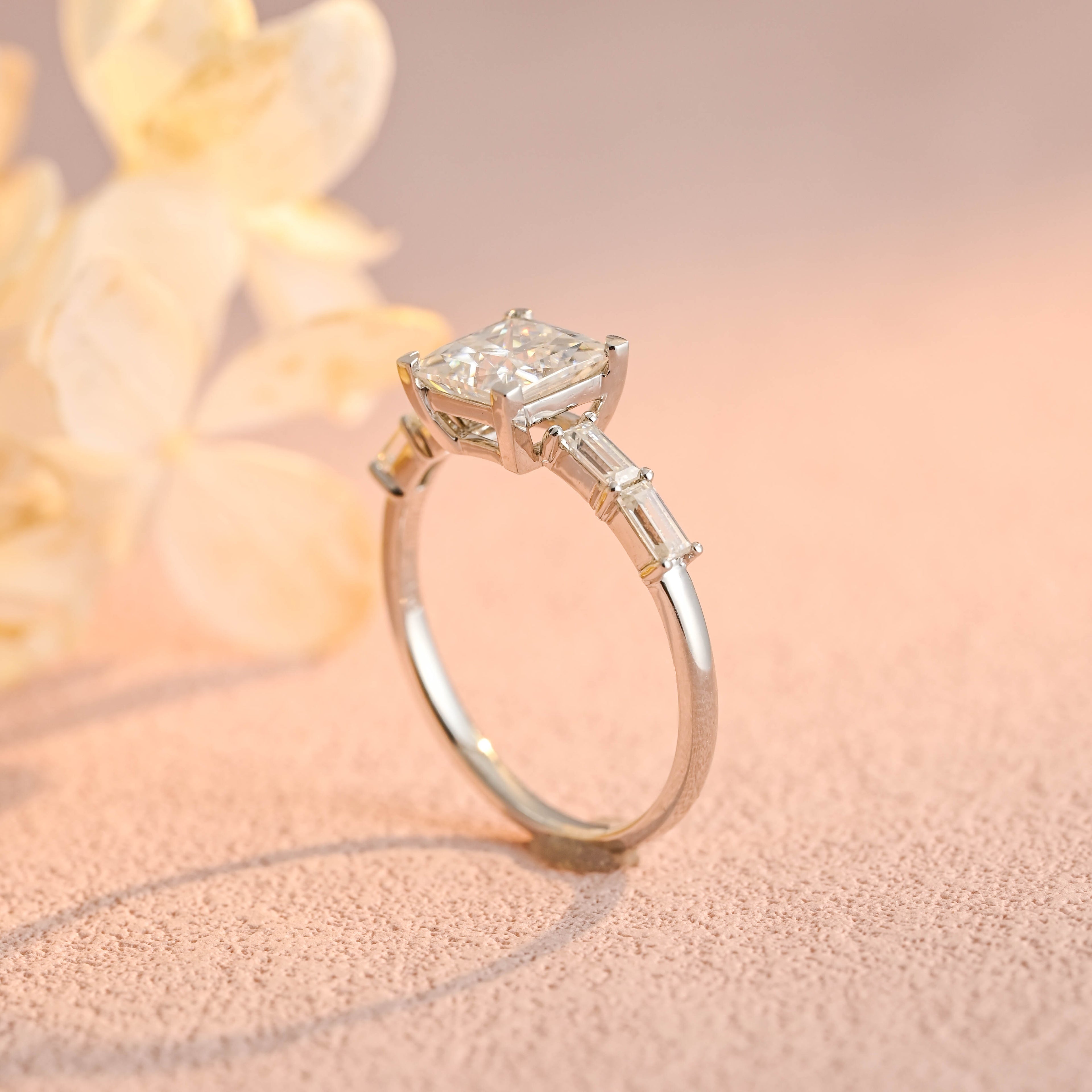 IGI Certified Princess Cut Lab Grown Diamond Ring - 1-5 CT D VS1 - 14K/18K Gold & Platinum