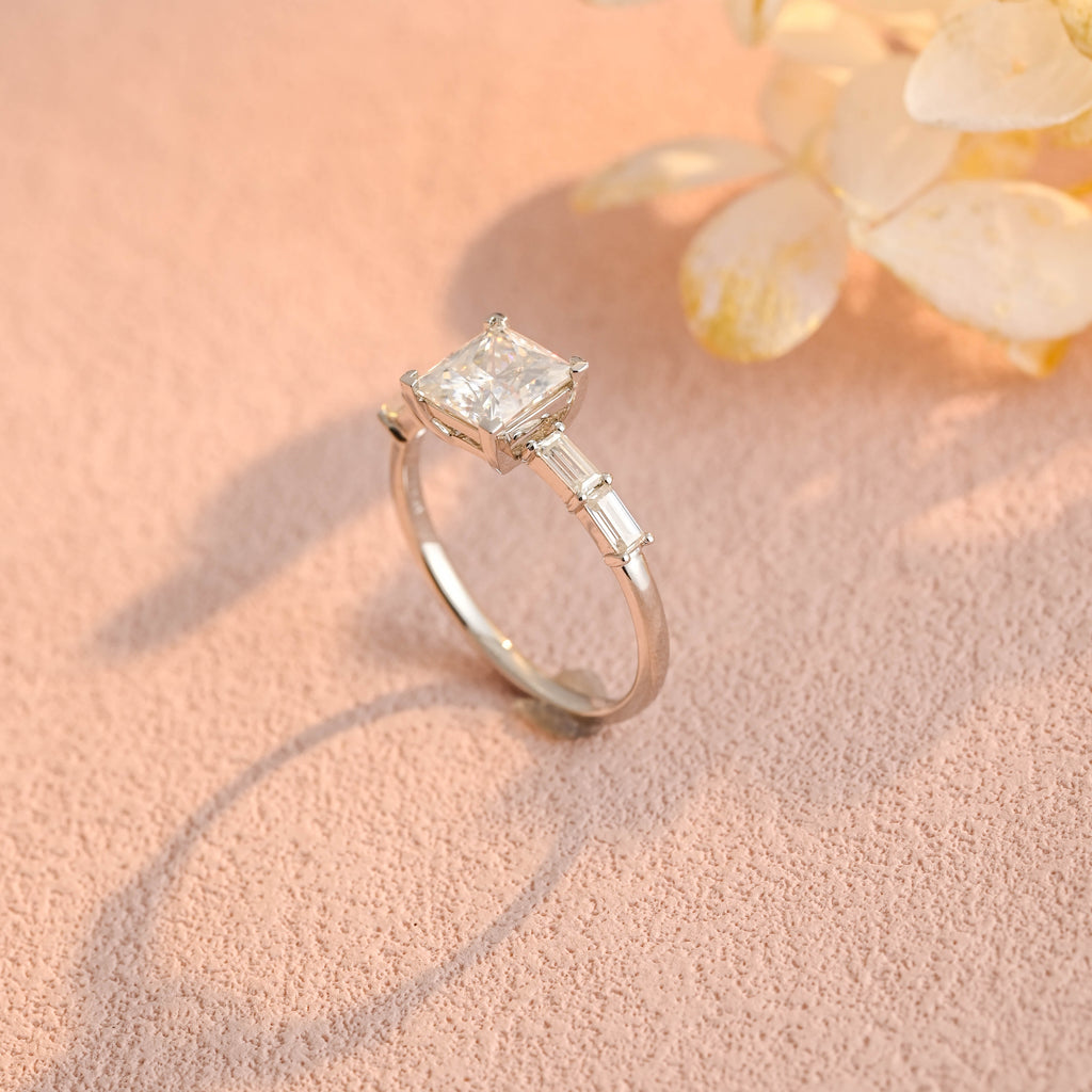 IGI Certified Princess Cut Lab Grown Diamond Ring - 1-5 CT D VS1 - 14K/18K Gold & Platinum