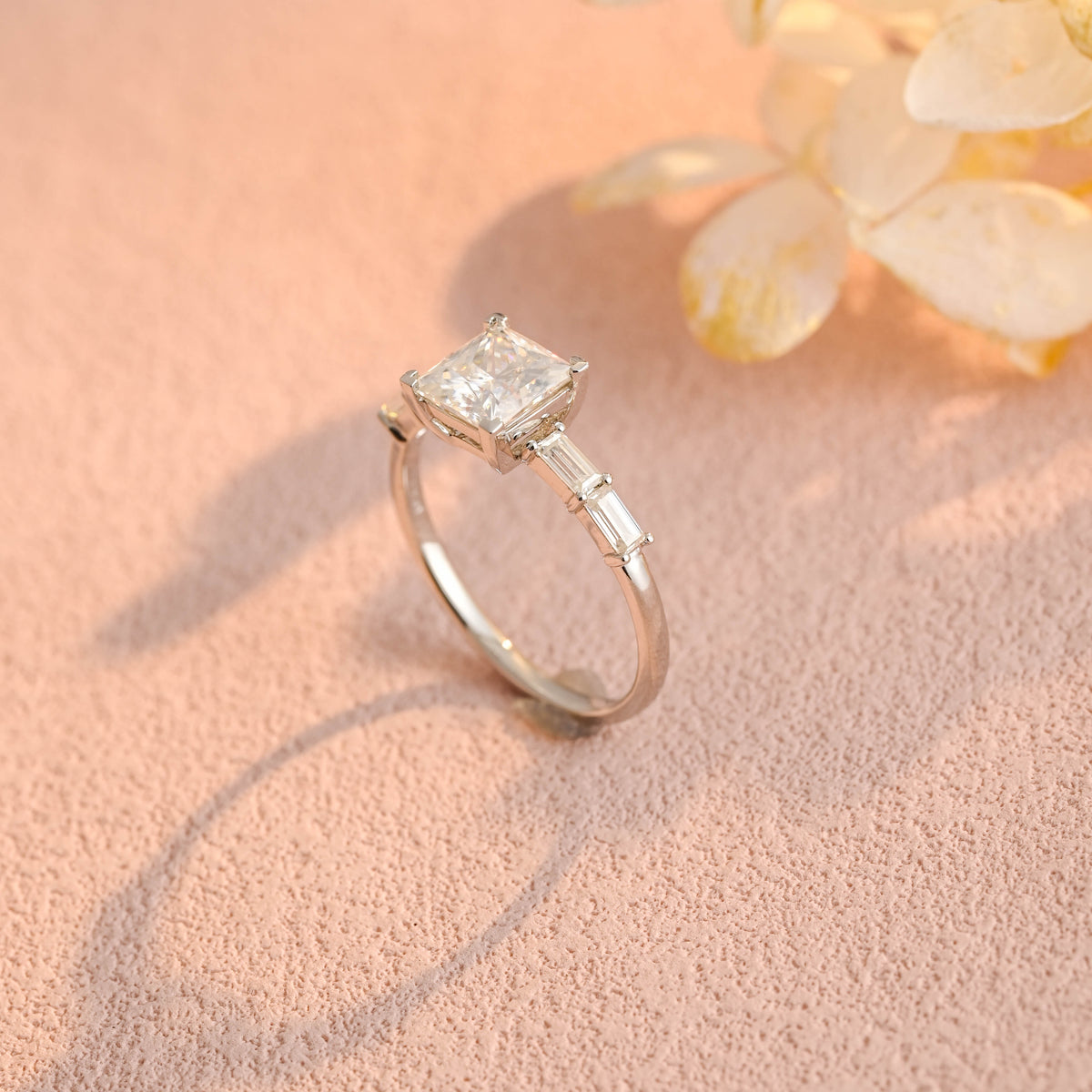 IGI Certified Princess Cut Lab Grown Diamond Ring - 1-5 CT D VS1 - 14K/18K Gold & Platinum