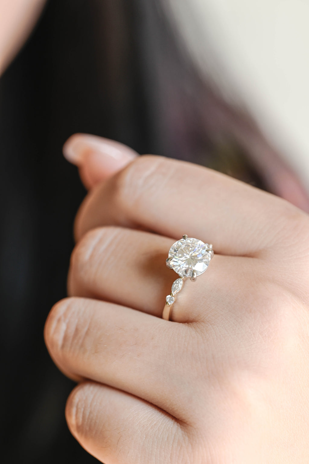 IGI Certified Round Cut Lab Grown Diamond Engagement Ring, 1-5 Carat D VS1, 14K/18K Gold or Platinum