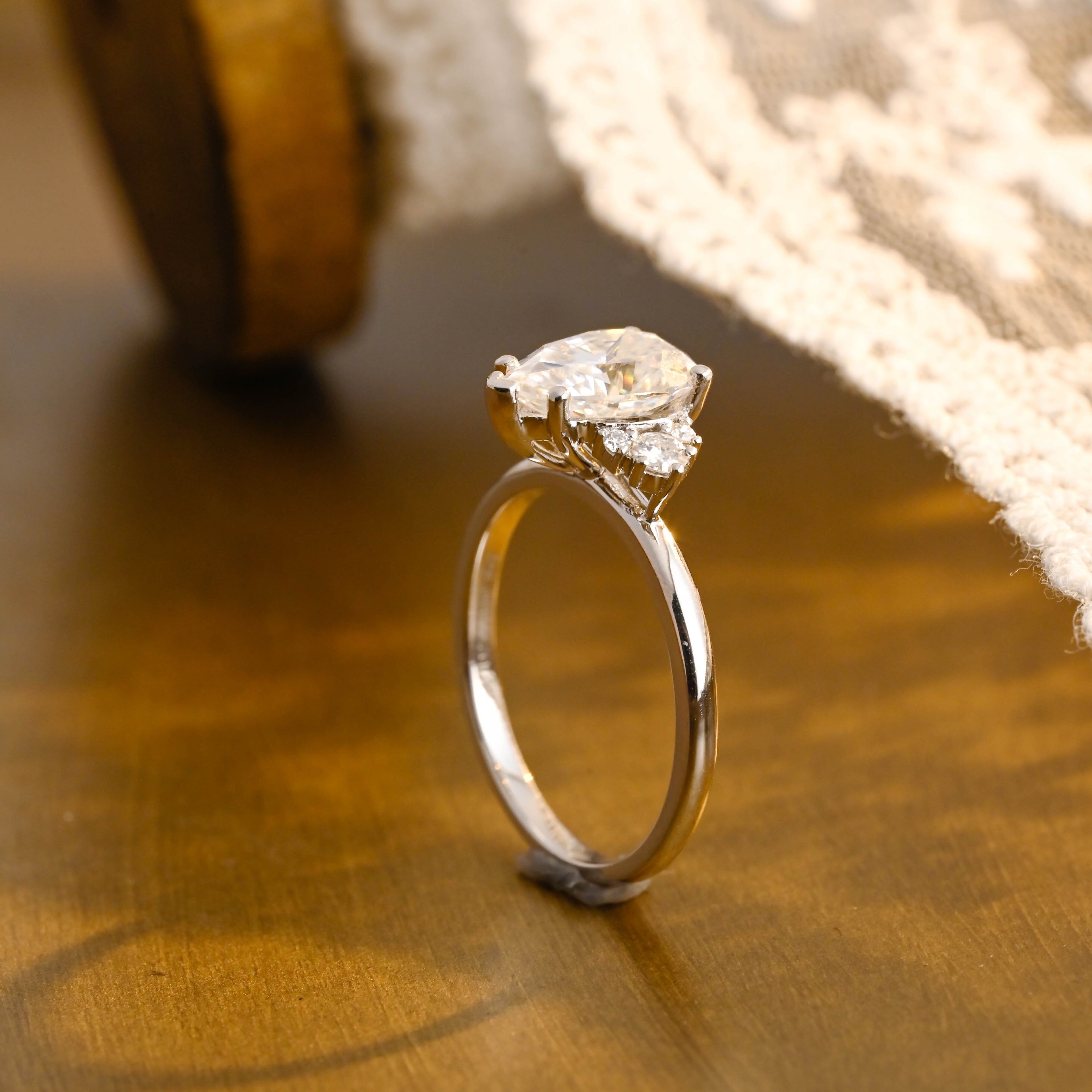 IGI Certified 1-5 Carat D Color VS1 Clarity Pear Cut Lab Grown Diamond Engagement Ring in 14K/18K Gold or Platinum