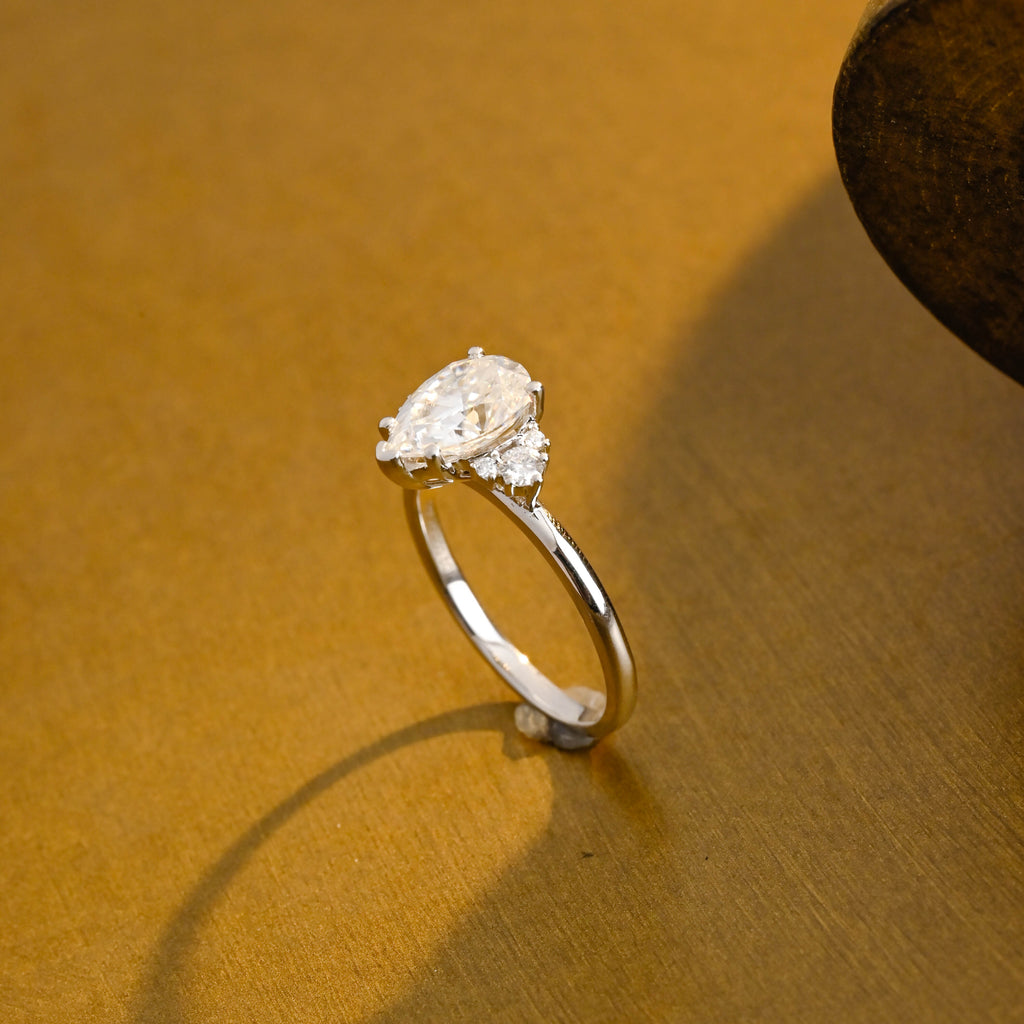 IGI Certified 1-5 Carat D Color VS1 Clarity Pear Cut Lab Grown Diamond Engagement Ring in 14K/18K Gold or Platinum