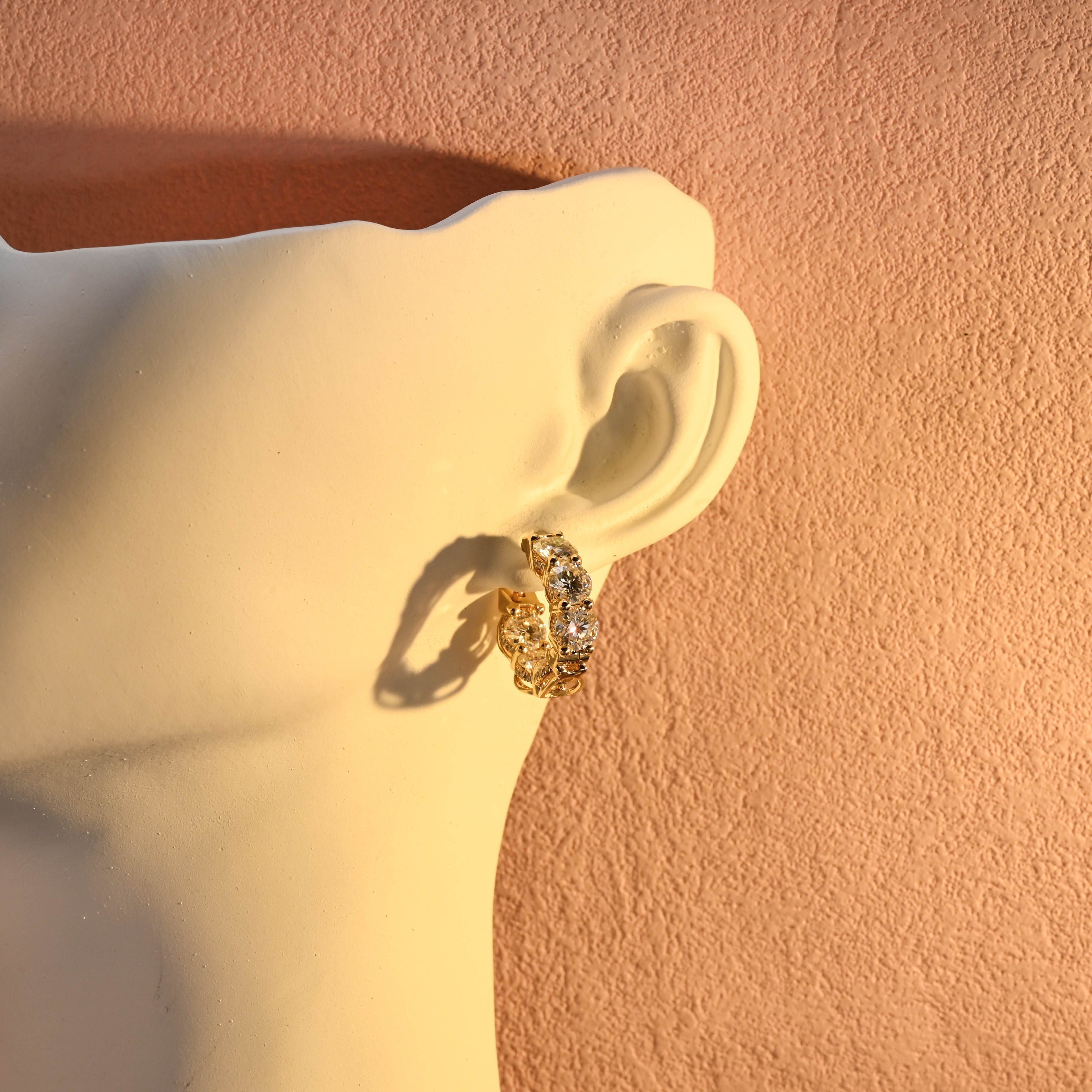 5.12 CTW Triple Halo Round Lab Grown Diamond Studs | D-E VVS-VS | 14K 18K Gold & Platinum