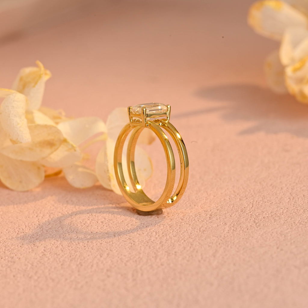 IGI Certified 1-5 Carat Emerald Cut Lab Grown Diamond Ring | D VS1 EX | 14K 18K Gold & Platinum