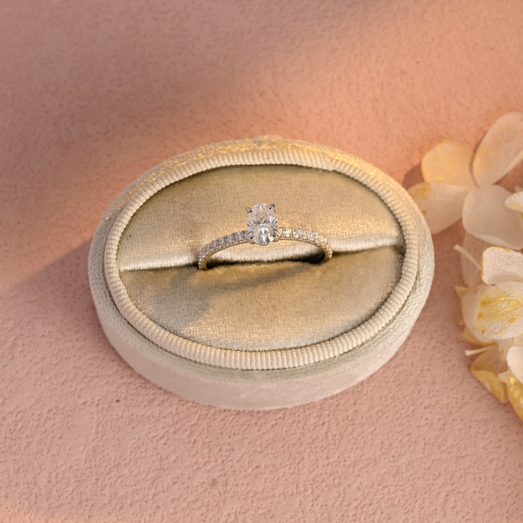IGI Certified 1-5 Carat Oval Cut Lab Grown Diamond Ring | D VS1 EX | 14K 18K Gold & Platinum