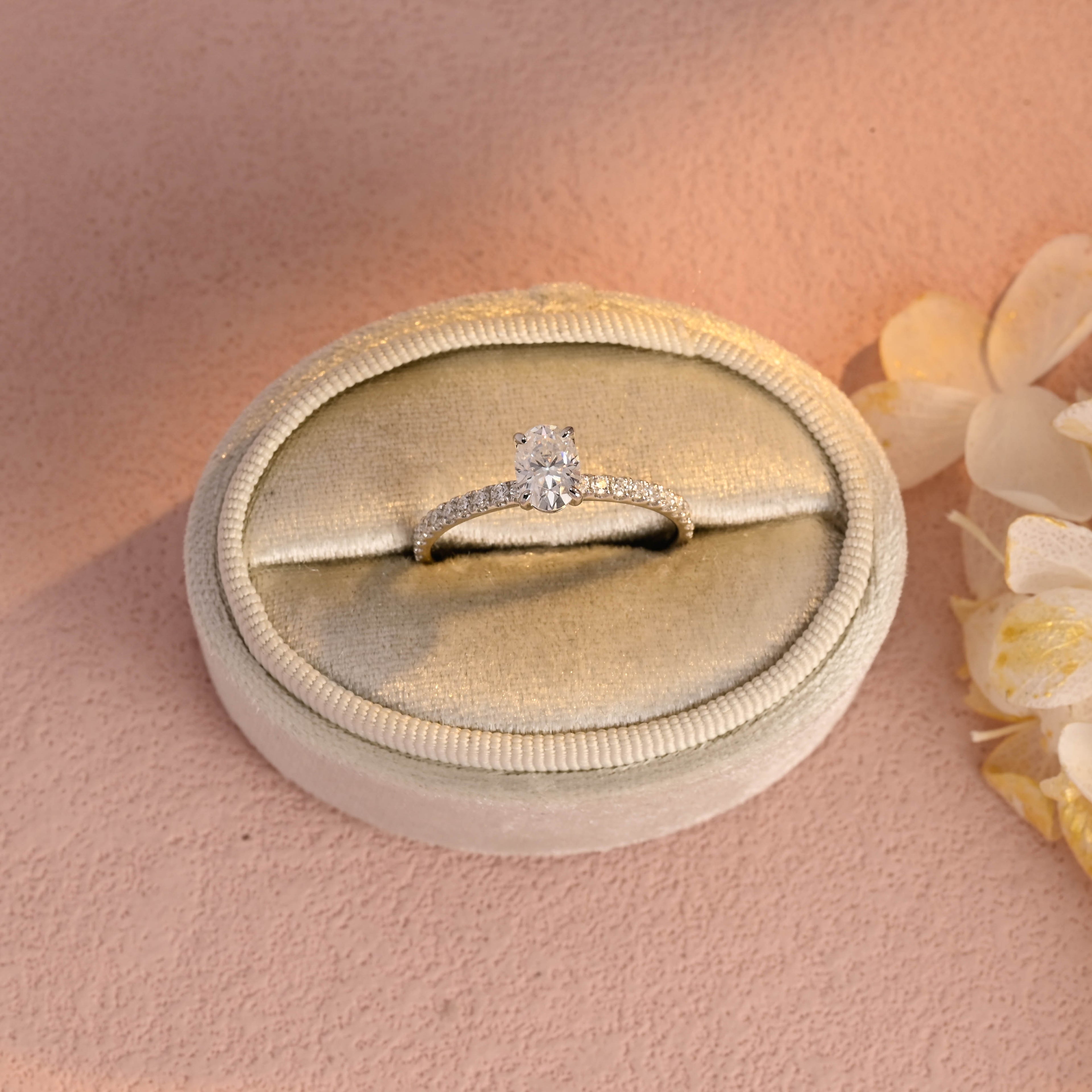 IGI Certified 1-5 Carat Oval Cut Lab Grown Diamond Ring | D VS1 EX | 14K 18K Gold & Platinum