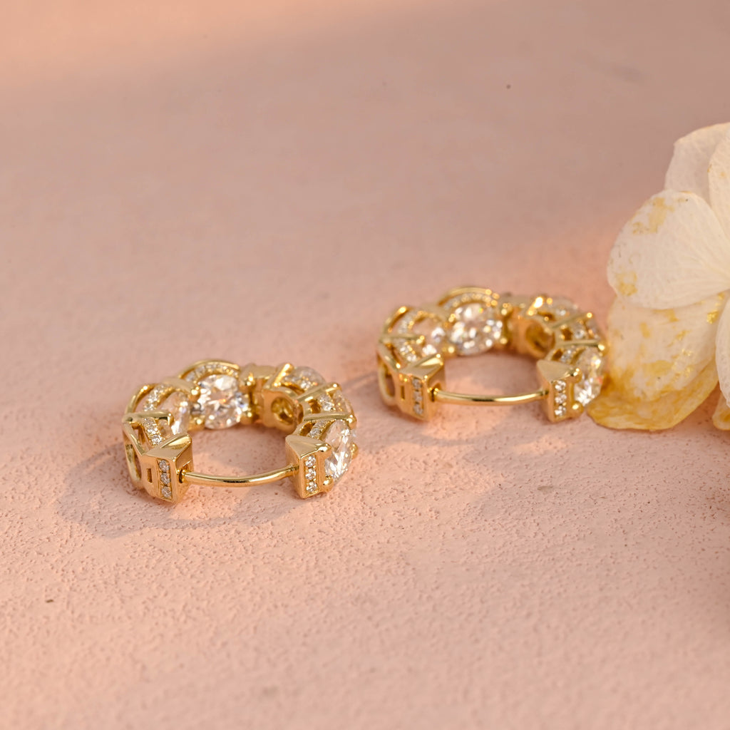 5.12 CTW Triple Halo Round Lab Grown Diamond Studs | D-E VVS-VS | 14K 18K Gold & Platinum