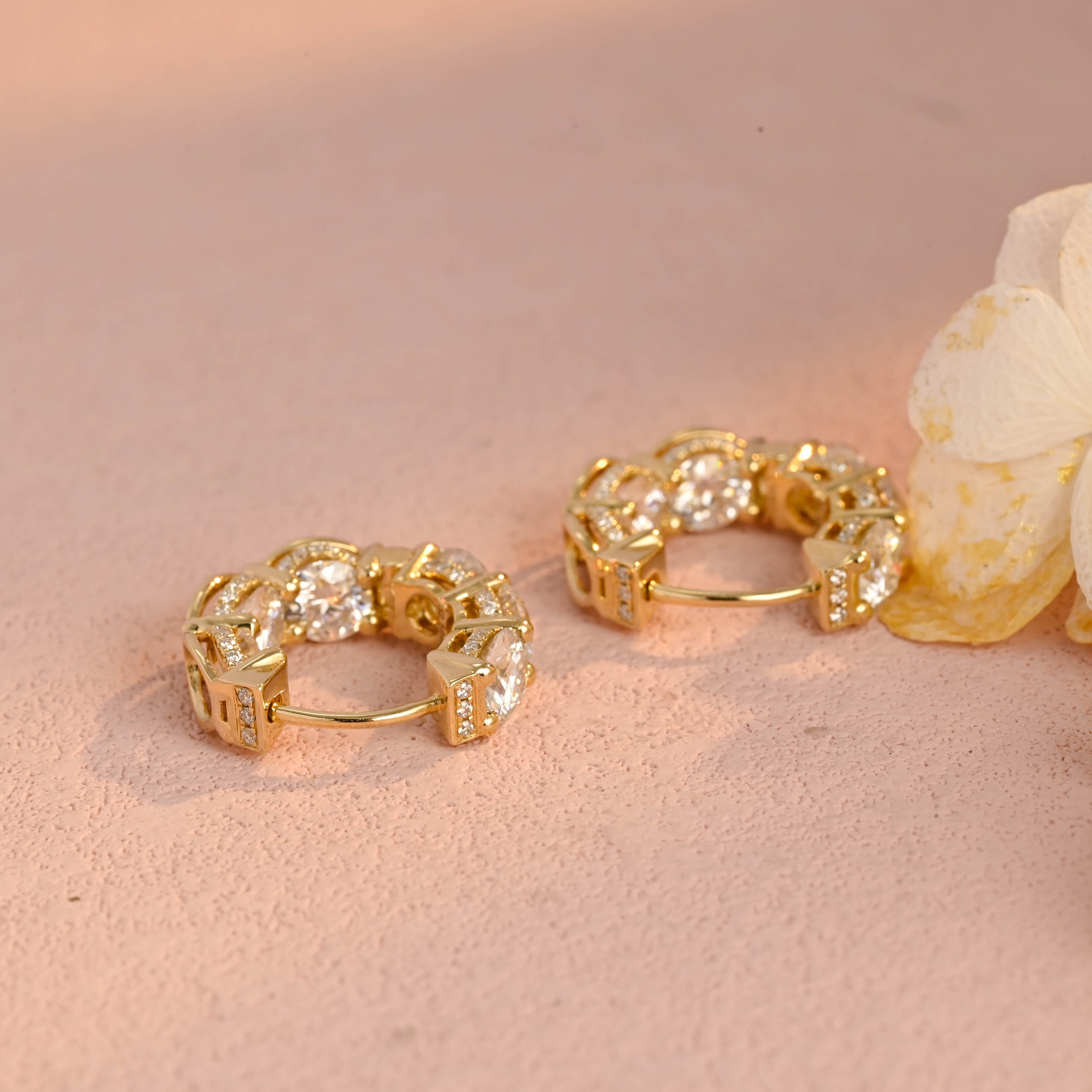 5.12 CTW Triple Halo Round Lab Grown Diamond Studs | D-E VVS-VS | 14K 18K Gold & Platinum