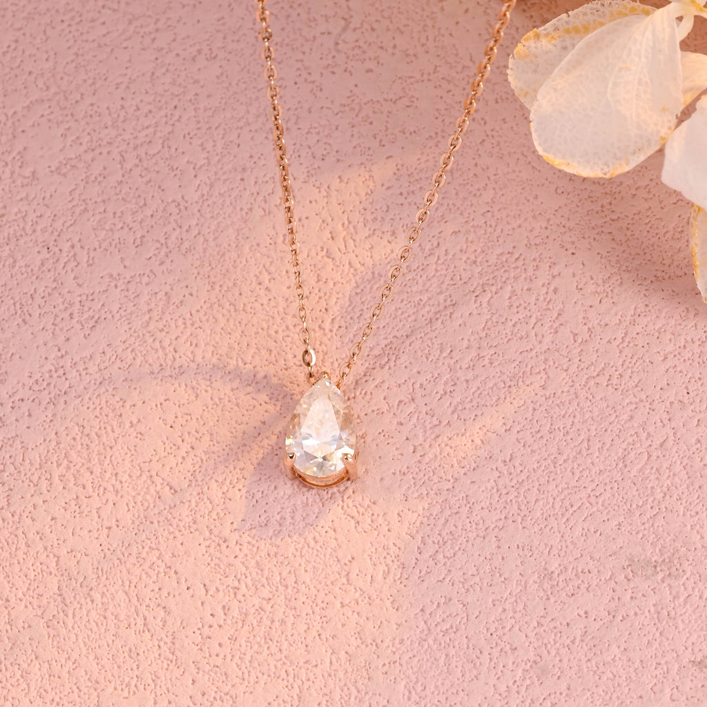 IGI Certified Pear Shaped Lab Grown Diamond Pendant Necklace | 1-5 CT | D VS1 EX | 14K 18K Gold & Platinum