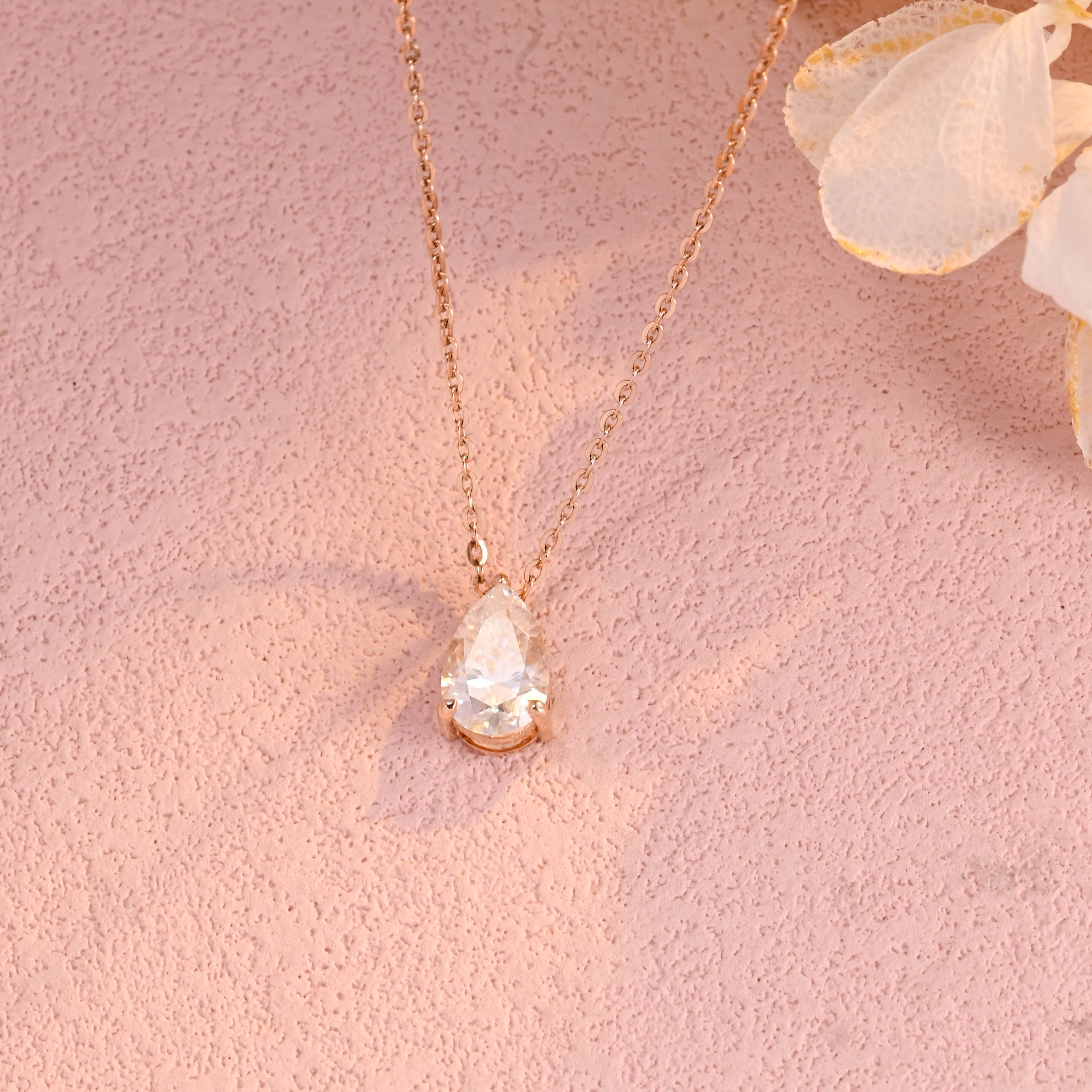 IGI Certified Pear Shaped Lab Grown Diamond Pendant Necklace | 1-5 CT | D VS1 EX | 14K 18K Gold & Platinum