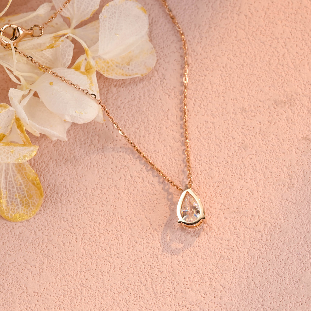 IGI Certified Pear Shaped Lab Grown Diamond Pendant Necklace | 1-5 CT | D VS1 EX | 14K 18K Gold & Platinum