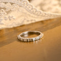 9-Stone Emerald Cut Multi-Stone Wedding Band - D-E Color VVS-VS - 14K 18K Gold & Platinum