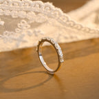 9-Stone Emerald Cut Multi-Stone Wedding Band - D-E Color VVS-VS - 14K 18K Gold & Platinum