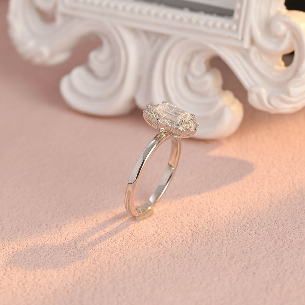IGI Certified 1-5 Carat Emerald Cut Lab Grown Diamond Ring | D VS1 EX | 14K 18K Gold & Platinum