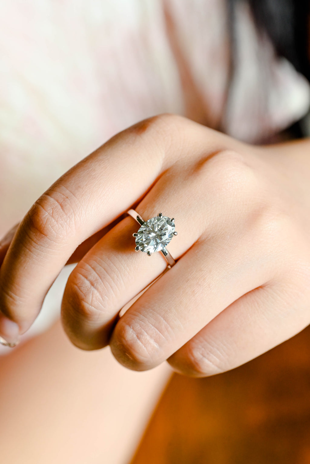 IGI Certified 1-5 Carat D Color VS1 Clarity Oval Cut Lab Grown Diamond Engagement Ring in 14K/18K Gold or Platinum