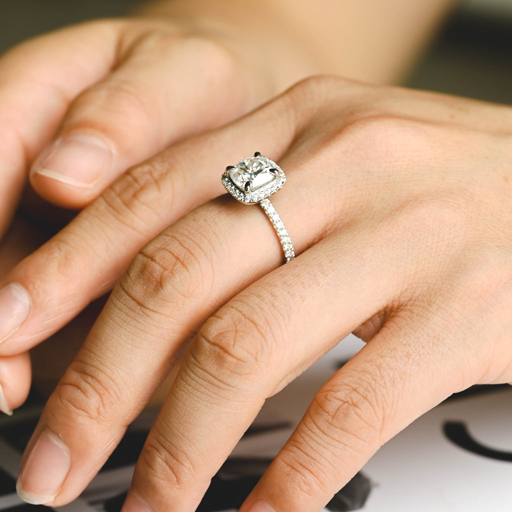 IGI Certified 1-3 Carat Cushion Cut Lab Grown Diamond Ring | D VS1 EX | 14K 18K  Gold & Platinum