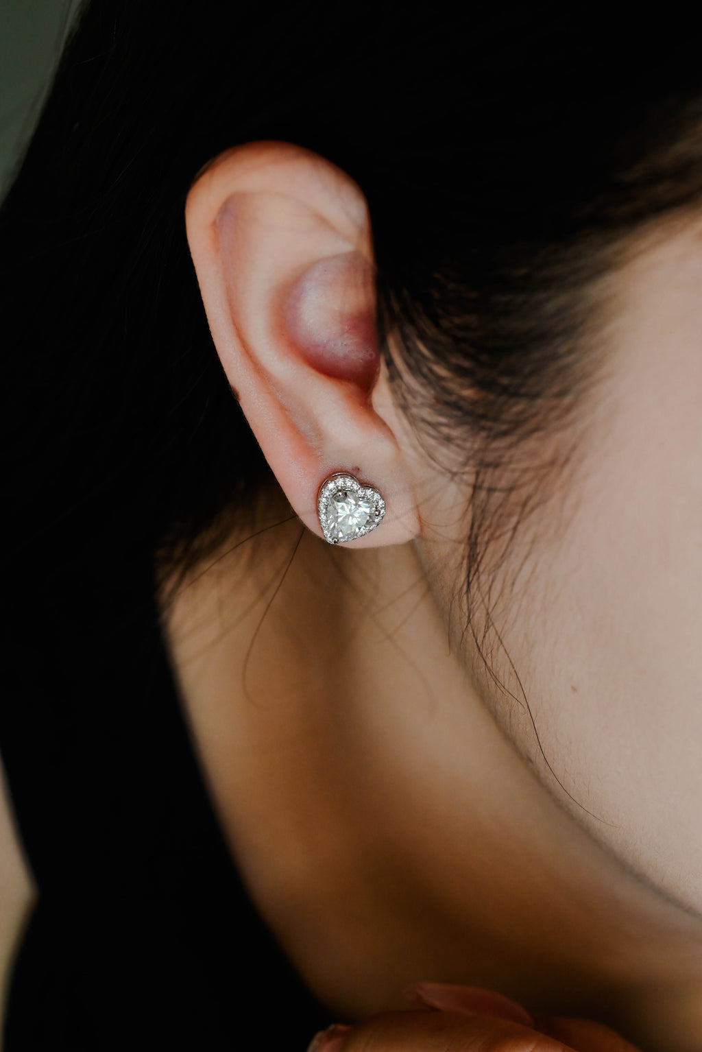 IGI Certified Heart Shaped Lab Grown Diamond Stud Earrings | 1-3 CT | 14K 18K Gold & Platinum