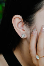 IGI Certified Heart Shaped Lab Grown Diamond Stud Earrings | 1-3 CT | 14K 18K Gold & Platinum