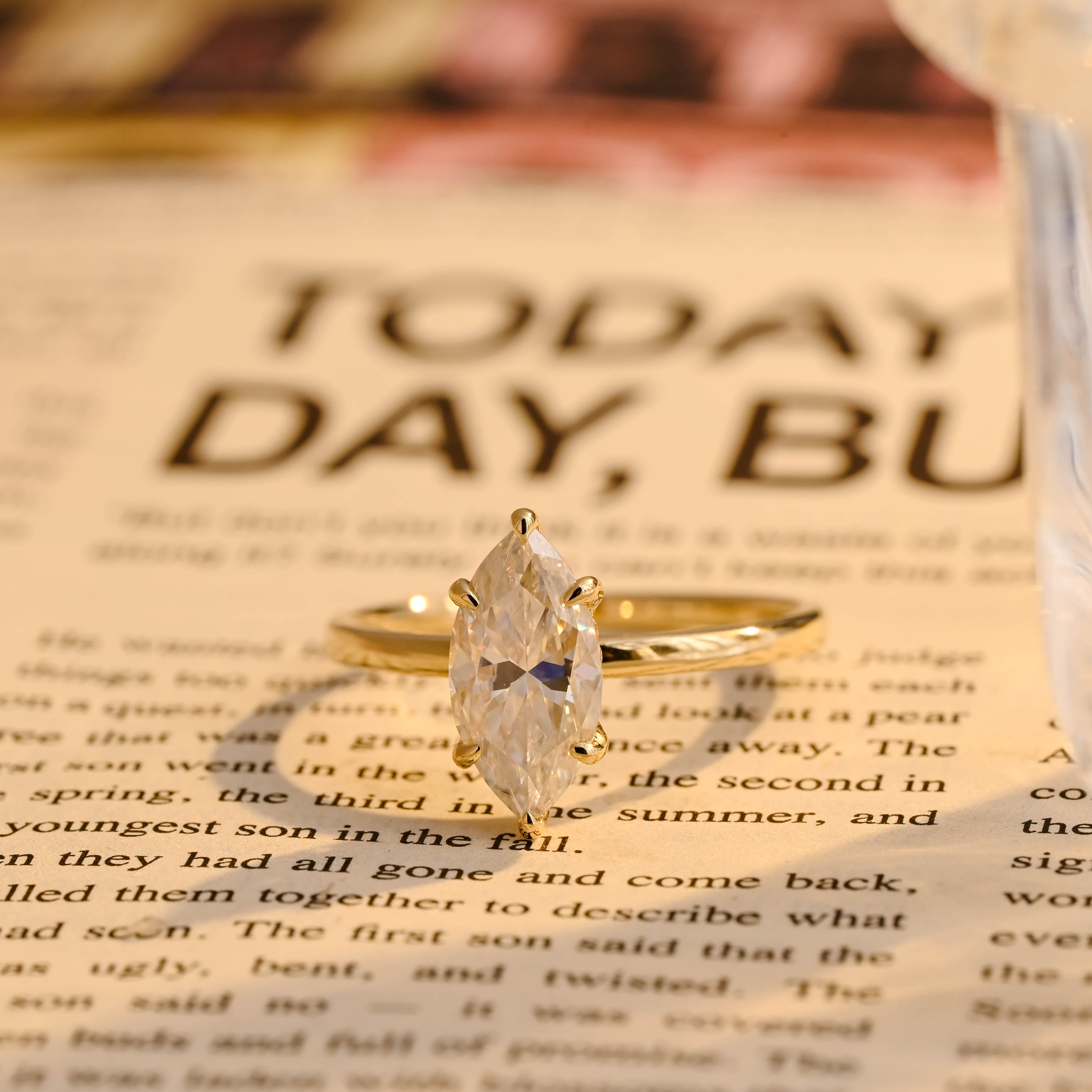 IGI Certified 1-3 Carat Marquise Lab Grown Diamond Ring | D VS1 | 14K 18K Yellow Gold