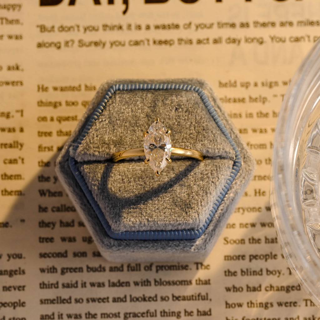 IGI Certified 1-3 Carat Marquise Lab Grown Diamond Ring | D VS1 | 14K 18K Yellow Gold