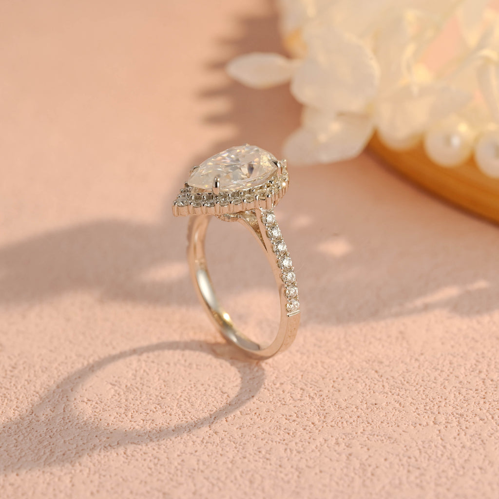 IGI Certified 1-5 Carat Pear Shaped Lab Grown Diamond Ring | D VS1 EX | 14K 18K Gold & Platinum
