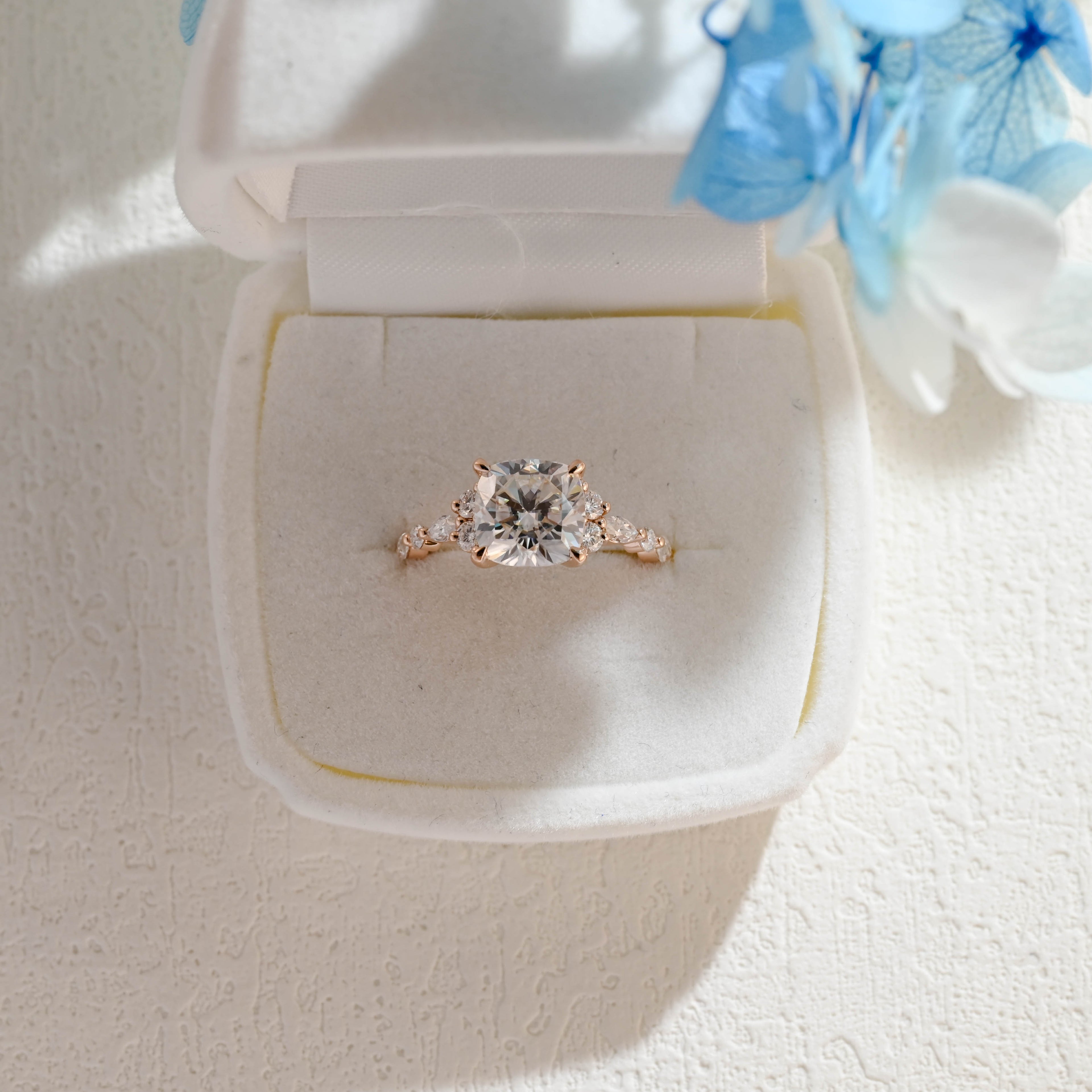 IGI Certified 1-3 Carat Cushion Cut Lab Grown Diamond Ring | D VS1 EX | 14K 18K Rose Gold