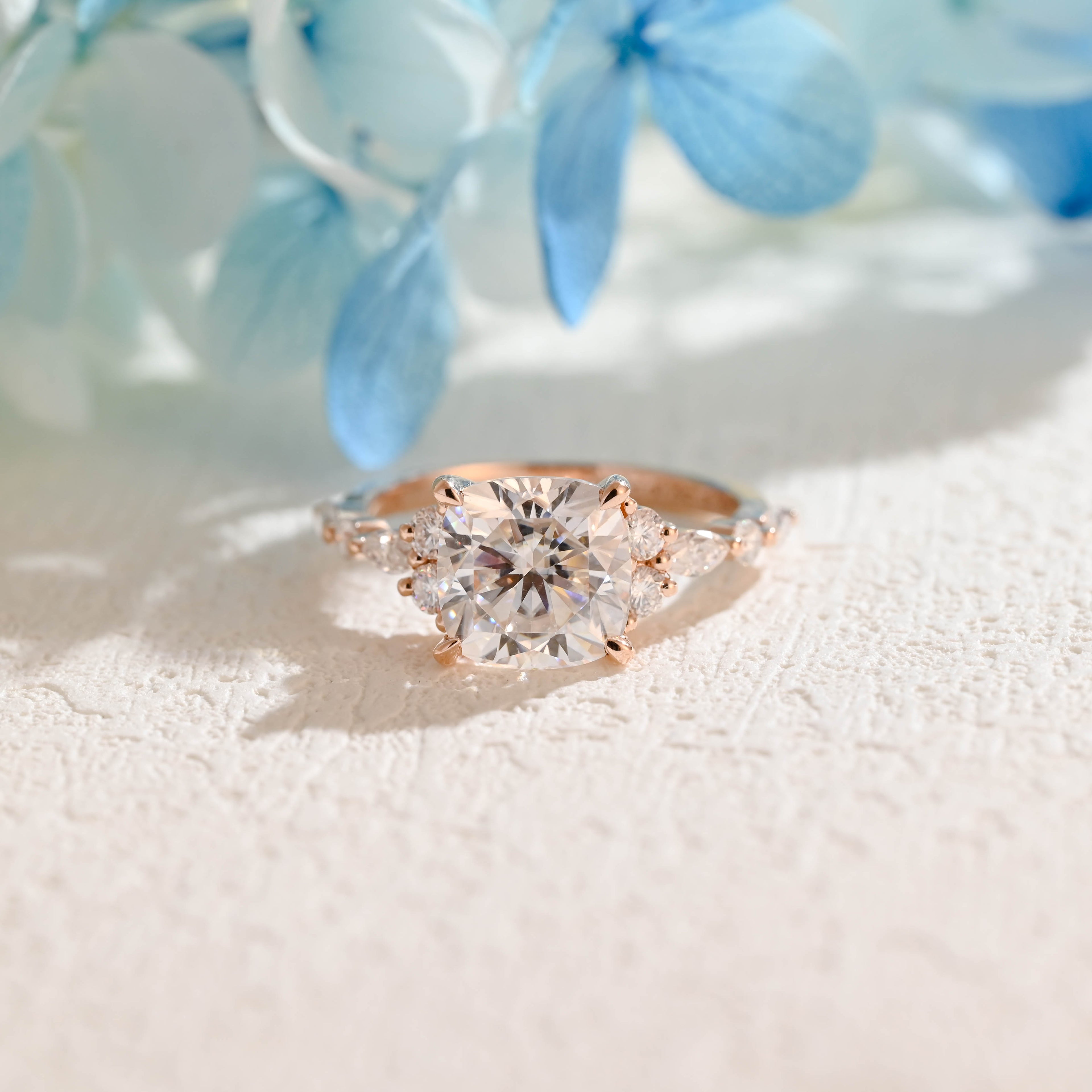 IGI Certified 1-3 Carat Cushion Cut Lab Grown Diamond Ring | D VS1 EX | 14K 18K Rose Gold