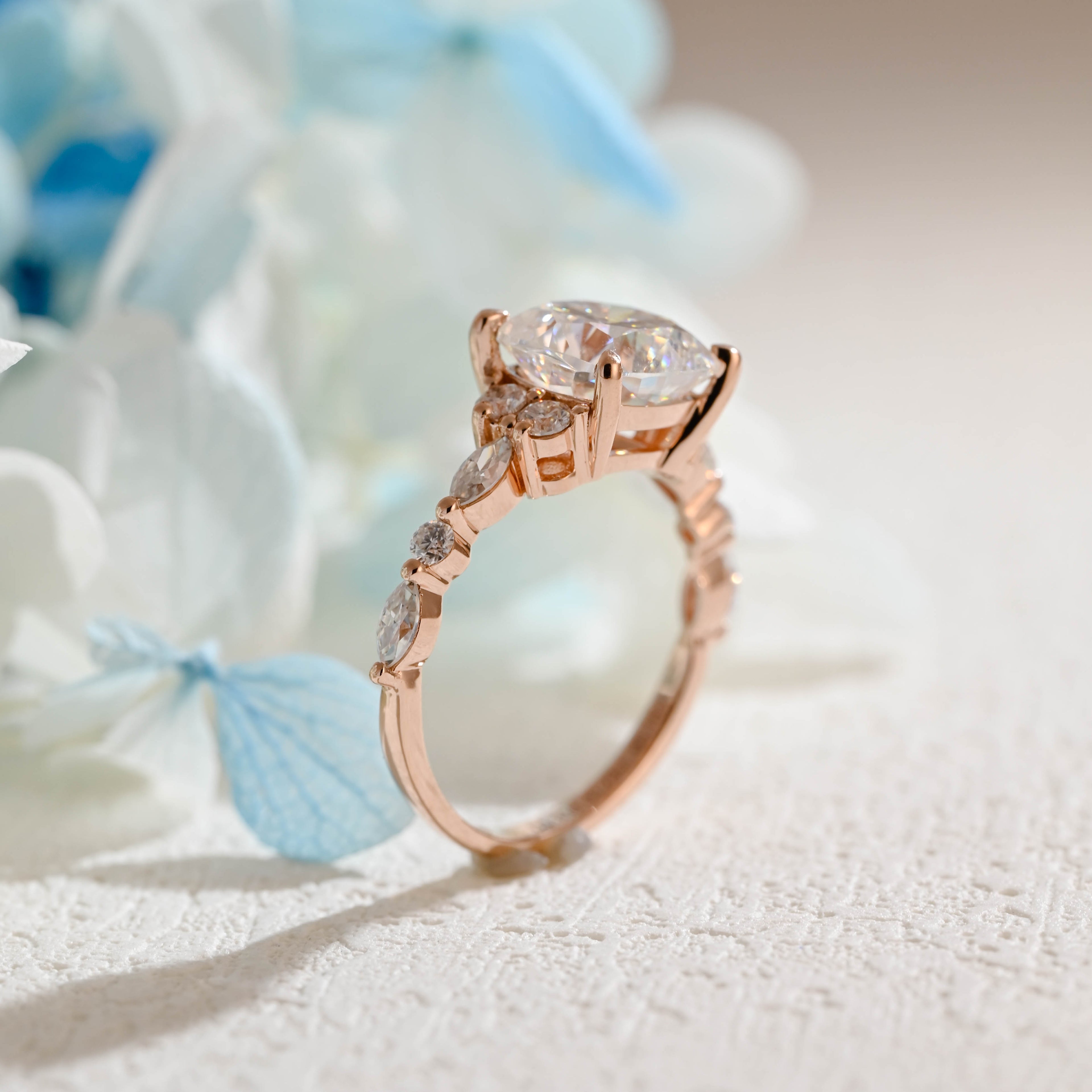 IGI Certified 1-3 Carat Cushion Cut Lab Grown Diamond Ring | D VS1 EX | 14K 18K Rose Gold