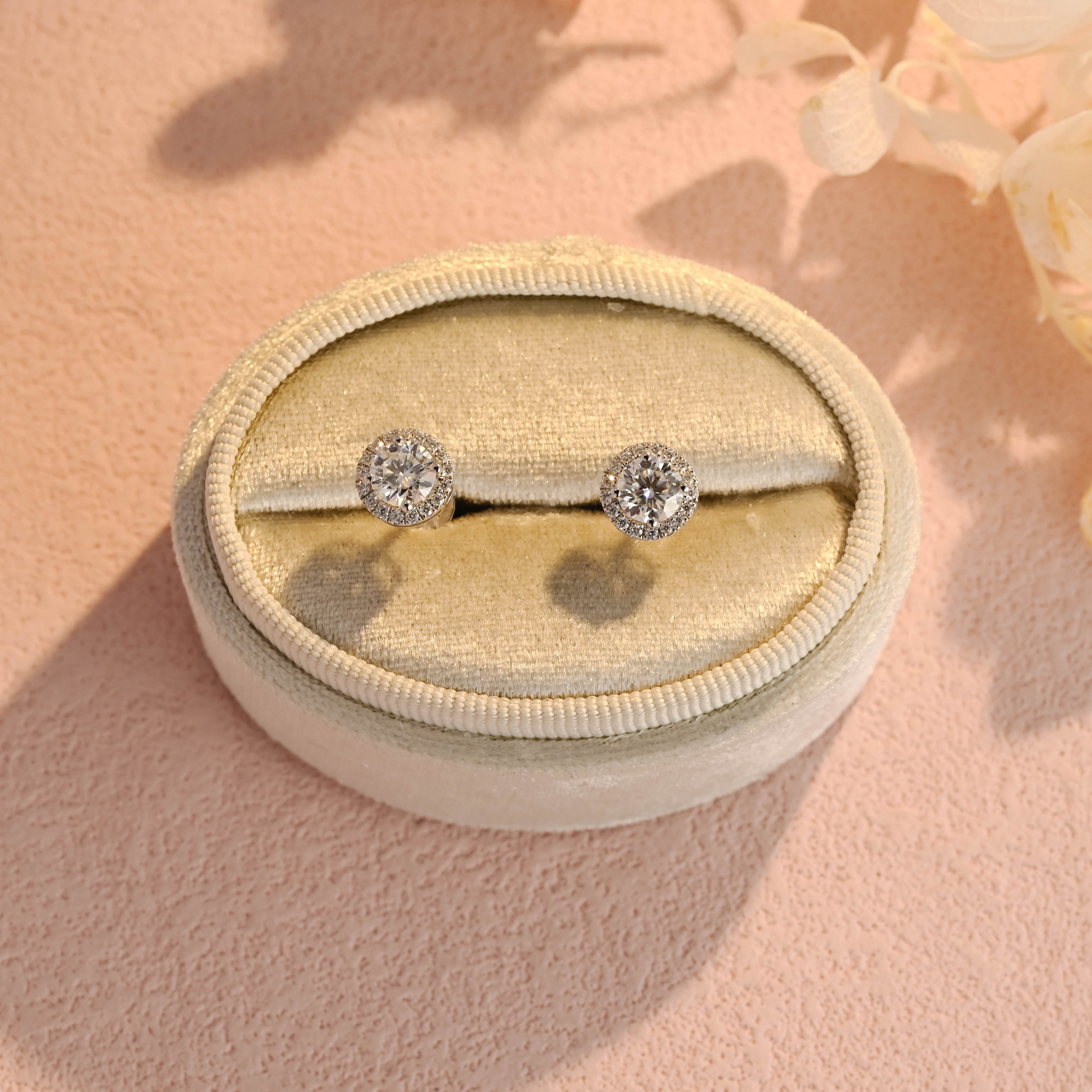 IGI Certified Round Brilliant Lab Grown Diamond Stud Earrings | D VS1 Ideal Cut | 0.5-3 CTW