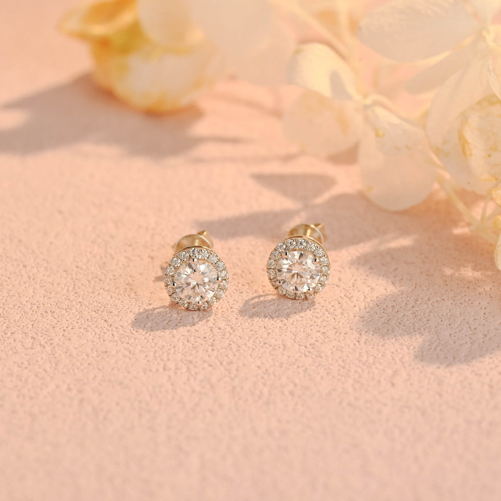 IGI Certified Round Brilliant Lab Grown Diamond Stud Earrings | D VS1 Ideal Cut | 0.5-3 CTW