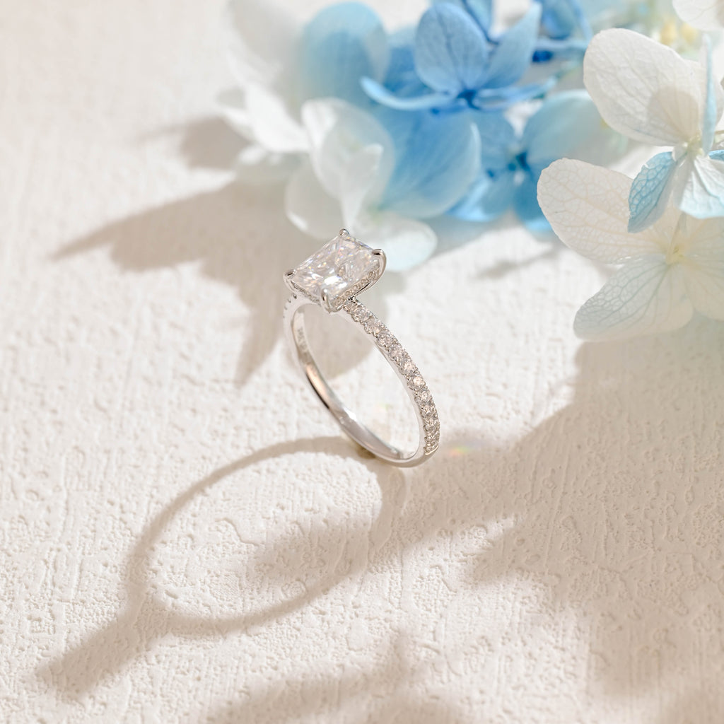 IGI Certified 1-5 Carat D Color VS1 Clarity Radiant Cut Lab Grown Diamond Engagement Ring in 14K/18K Gold or Platinum