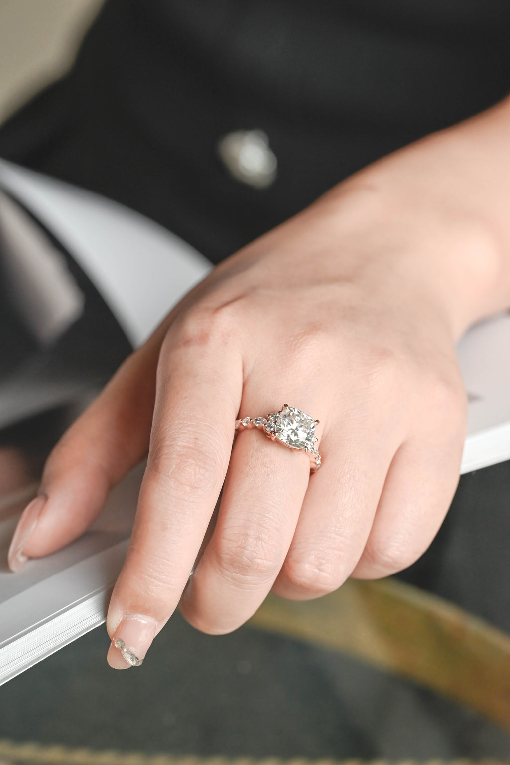 IGI Certified 1-3 Carat Cushion Cut Lab Grown Diamond Ring | D VS1 EX | 14K 18K Rose Gold