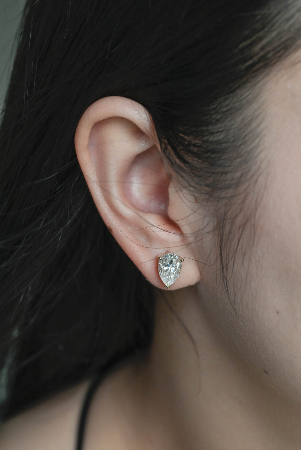 IGI Certified Pear Shaped Lab Grown Diamond Stud Earrings | D VS1 EX | 1-3 CTW | 14K 18K Gold
